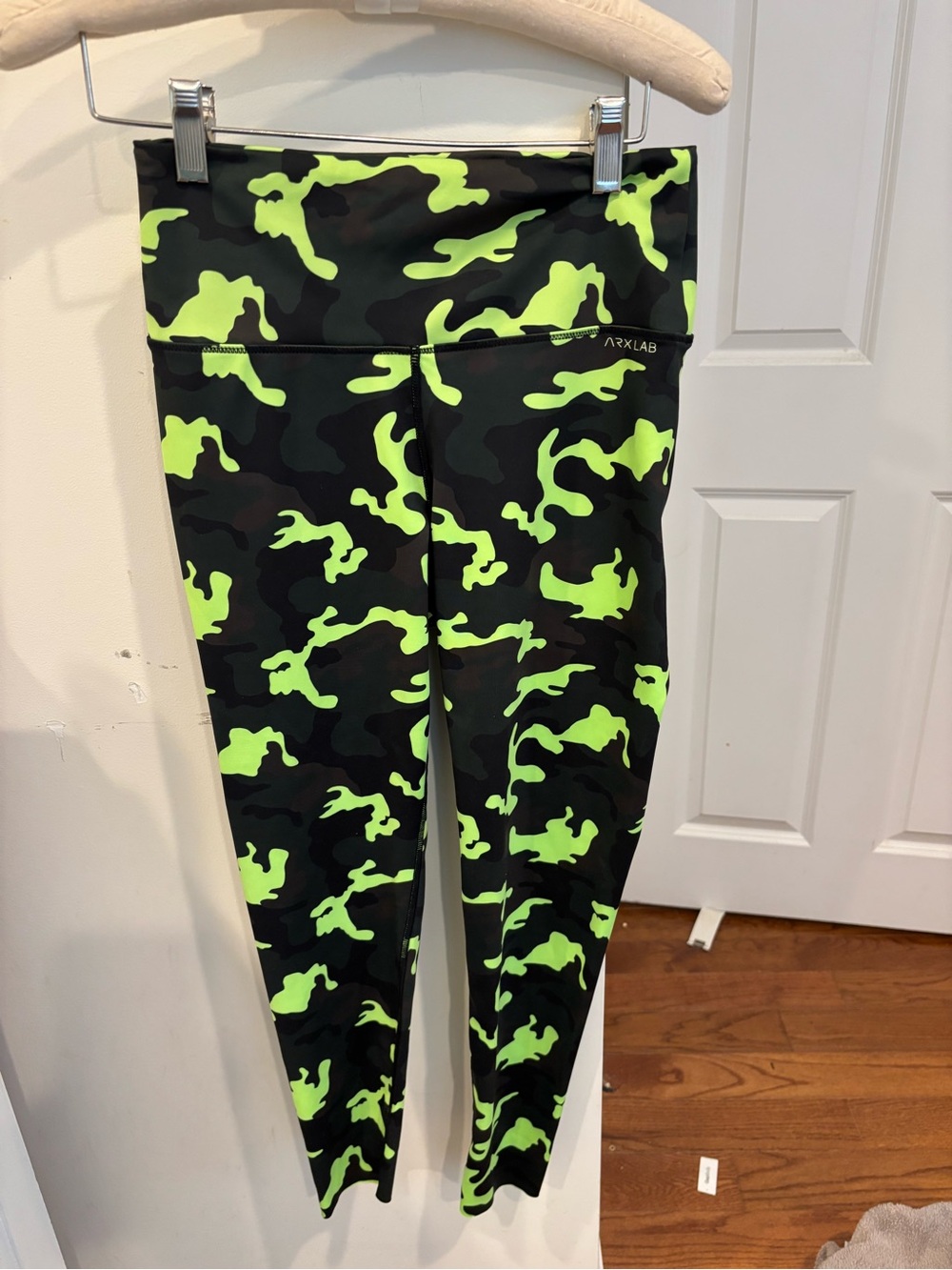 ARXLAB Women’s Neon Green Camo Leggings - athletic material